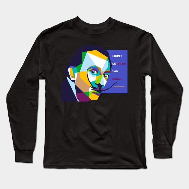 Salvador Dali and best quotes in WPAP Long Sleeve T-Shirt by smd90